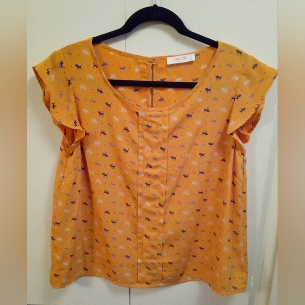 Yellow Kitties Blouse by Jessy B